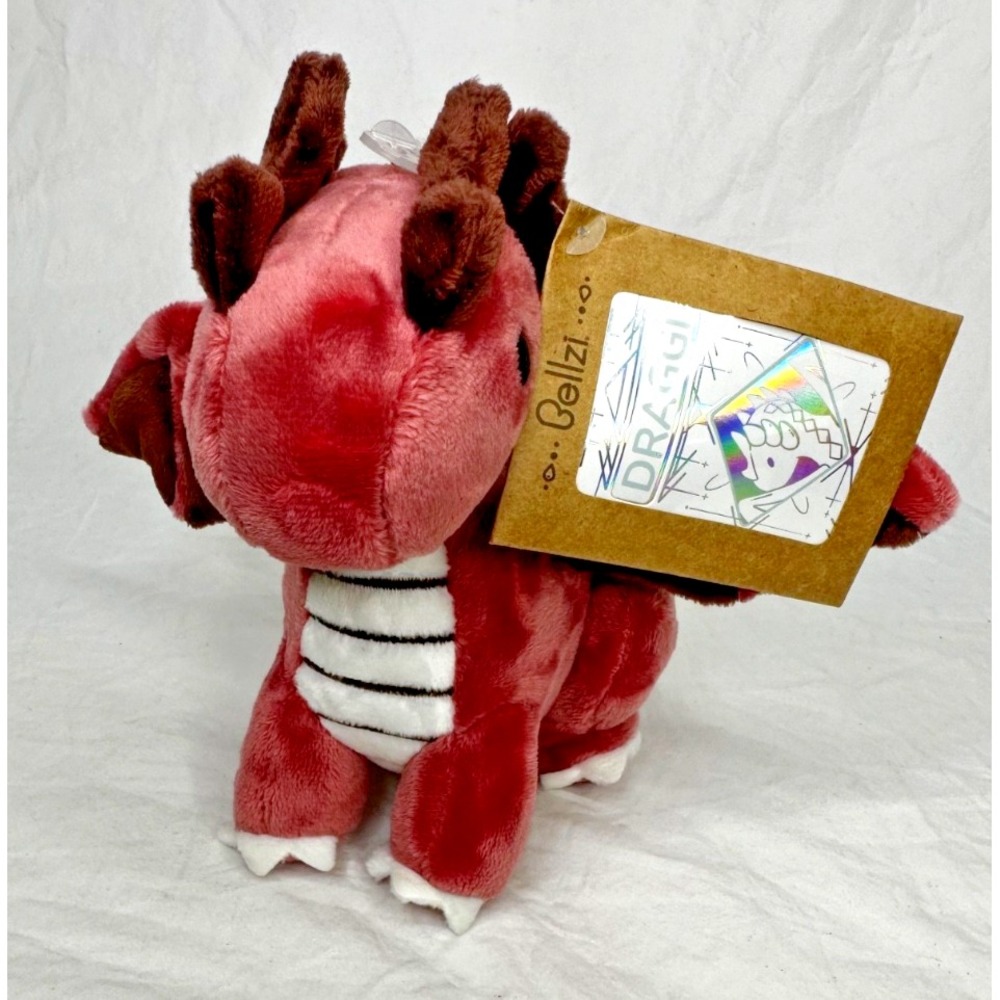 Bellzi Draggi Plush Pink Dragon Pose able Wings Mini 6" Stuffed Animal New
